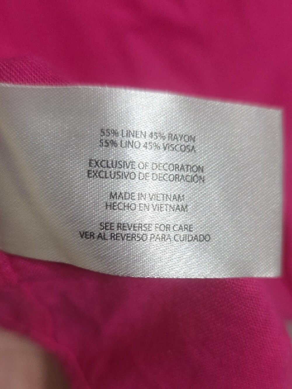 GAP Hot Pink Linen-Blend Button-Down Shirt - Picture 7 of 7